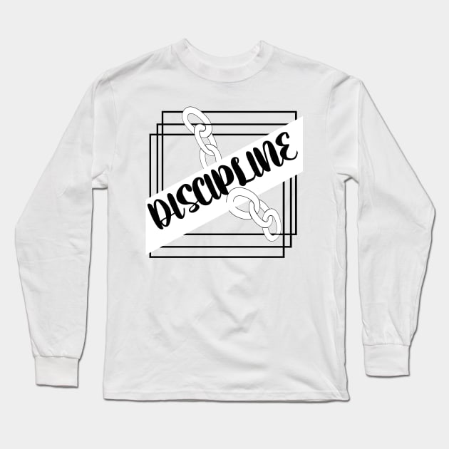 DISCIPLINE word chain design Totes, phone cases, mugs, masks, hoodies, notebooks, stickers ,aesthetic, cute outfit fashion design Long Sleeve T-Shirt by Blueberry Pie 